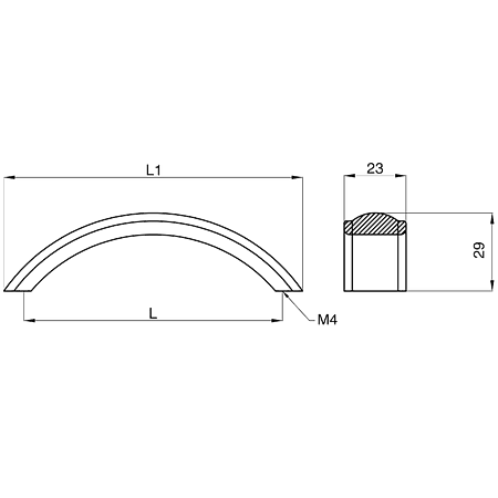 Maner AA614 192 mm, aluminiu mat