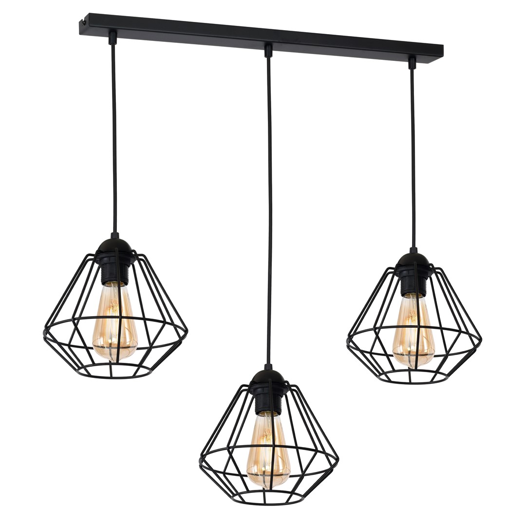 Suspensie Colin, 3xE27, 60 W, metal, negru