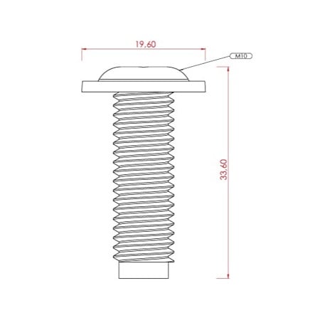 Surub picior plinta, metal, negru, M10