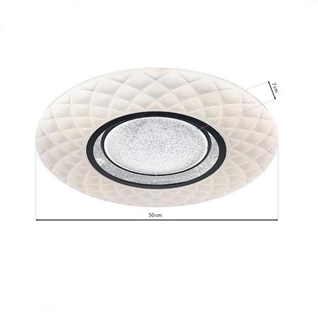 Plafoniera led Tokyo, D40, 24 W, metal/plastic, alb/crom, telecomanda