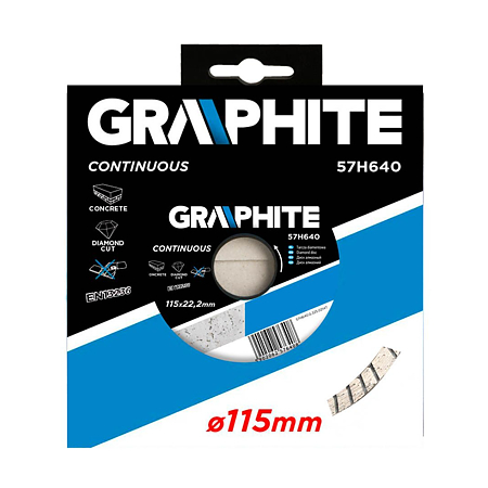 Disc diamantat beton/ceramica, Graphite, 115 x 22.2 x 1.5 mm