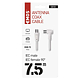 Cablu TV Emos mufat mama 90° - tata drept, 7.5 metri, alb