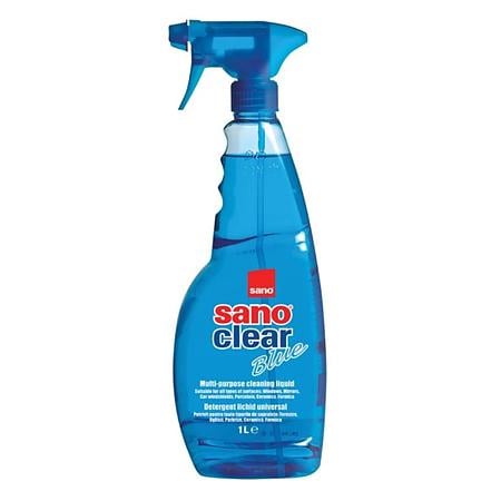Solutie universala curatat geamuri Sano Clear cu pulverizator 1 L