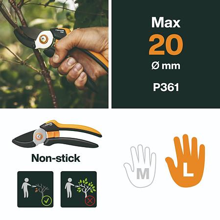 Foarfeca nicovala gradinarit Fiskars Solid P361, manere ergonomice, lungime 20.5 cm, galben-negru 