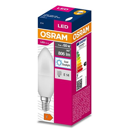 Bec LED Osram CLB60, lumanare, E14, 8 W, 806 lm, lumina neutra 4000 K