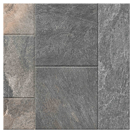 Gresie exterior/interior portelanata Kai Santana Mix Antracit, antracit, mat, aspect piatra, clasa aderenta R10, PEI 5, 8.5 mm, 60 x 60 cm