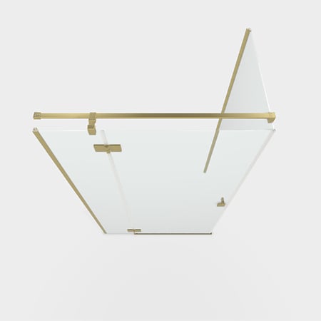 Cabina dus Radaway Essenza Brushed Gold KDJ, culisant, sticla 6 mm, Easy Cleen, 90 x 90 X 200 cm