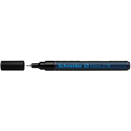 Marker permanent Schneider, varf subtire, 0.8 mm, cu vopsea neagra
