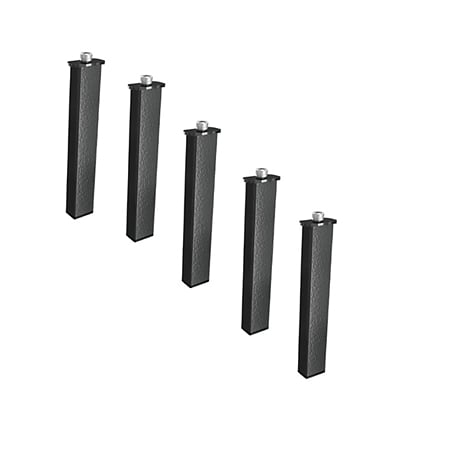 Set 5 picioare metalice pentru somiera, negru, 21 cm