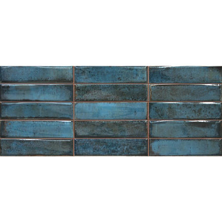Faianta baie/bucatarie, lucioasa, aspect monocolor, albastru, dreptunghiulara, 50 x 20 cm