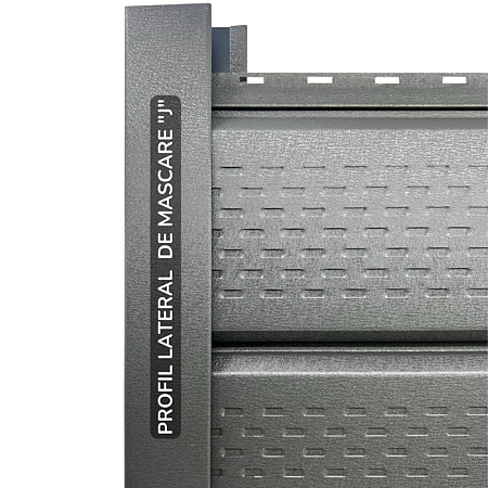 Profil lateral de mascare tip J Top Profil Sistem, gri, RAL 7024, mat structurat, 2 m 