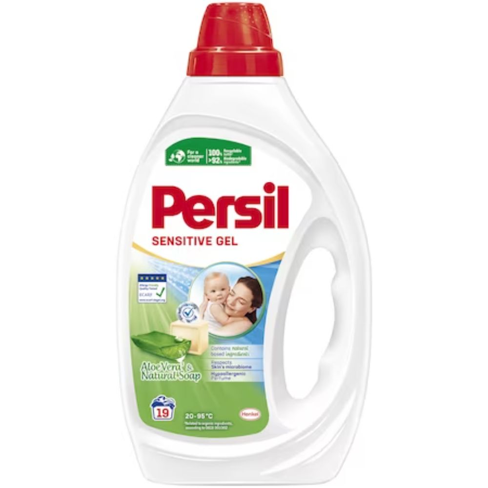 Detergent Rufe Persil Gel Sensitive, Piele Sensibila, 0.855 L//19 Spalari