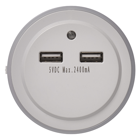 Lampa de veghe Emos, 230 V, 2 porturi USB