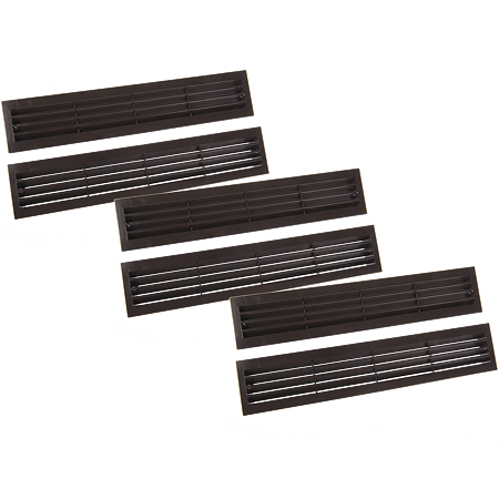 Grila dubla de usa Vents, plastic, maro, 430 x 80 mm Grila dubla de usa Vents, plastic, maro, 430 x 80 mm