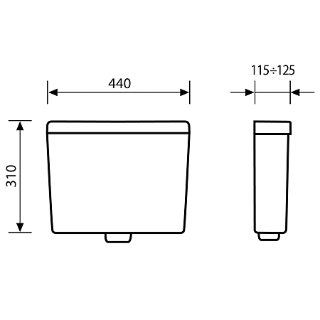 Rezervor WC semi inaltime Eurociere Export, 7l