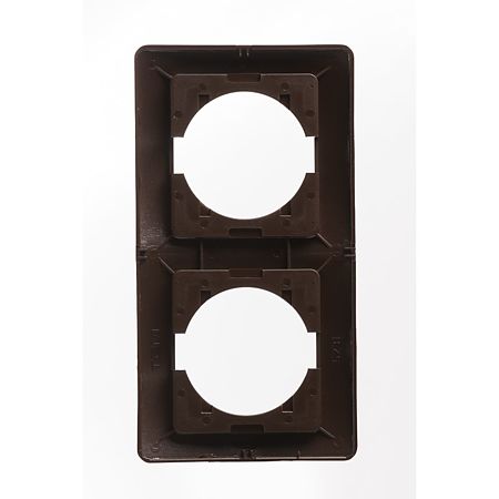 Rama Tem Ekonomik, 2 module, verticala, pentru priza/intrerupator, maro