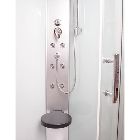 Cabina de dus cu hidromasaj Sanotechnik Rumba CL88 montaj dreapta, semirotund, geam transparent 05 cm, 90 x 90 x 215 cm