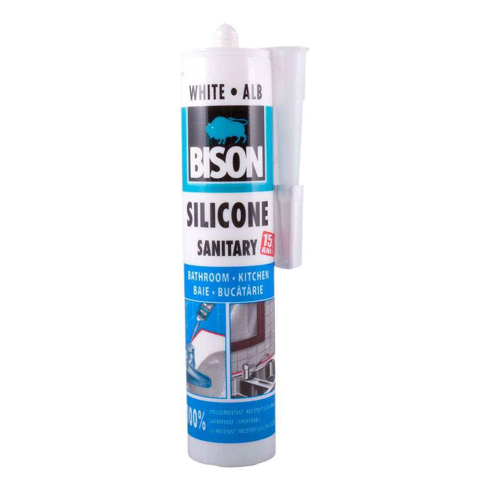 Silicon Sanitar Bison alb 280 ml