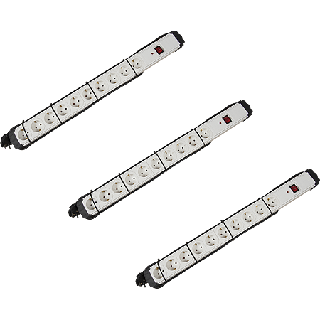 Prelungitor cu protectie 10P, 16A, 3*1MMp, 2M, alb