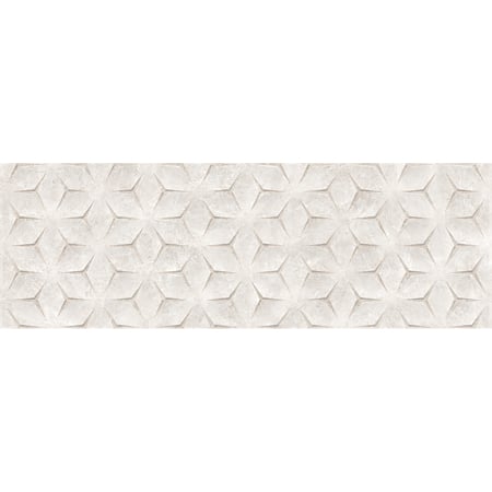 Faianta decorativa baie Orleans Bianco, rectificata, glazurata, crem, lucios, decor cu model, 30 x 90 cm