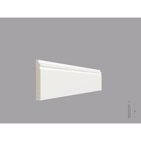 Plinta decorativa poliuretan PL05, interior, alb, 8 x 1.2 x 200 cm