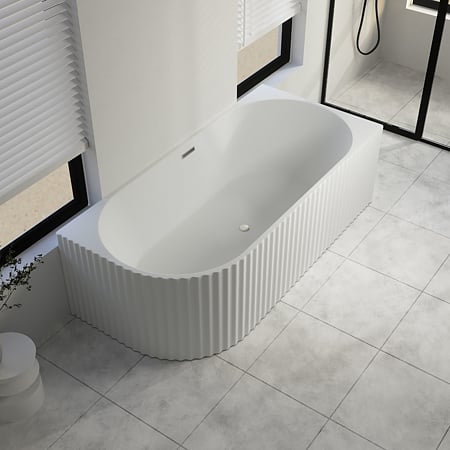 Cada baie freestanding Bali Sanotechnik, montaj dreapta, acryl, ovala, alb, 170 x 80 x 56 cm