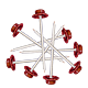 Cuie monobloc bituminoase Onduline, 7,35 x 0,36 cm, rosu, 400 buc