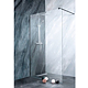 Perete fix dus / walk in Sanotechnik Sanoflex Young Black BF100, sticla 6 mm clara, profil negru mat, 95-97 x 195 cm cm