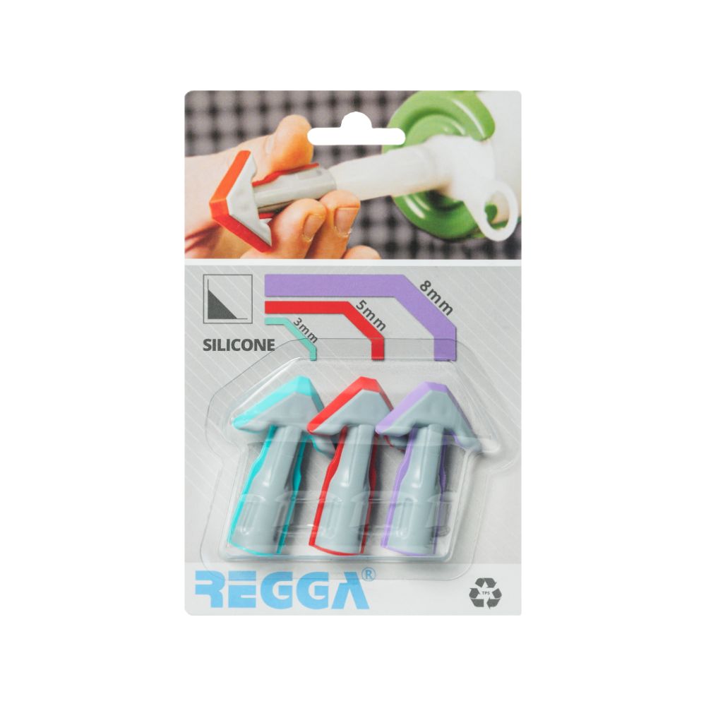 Set aplicator silicon Regga, forma plata, 3, 5, 8 mm