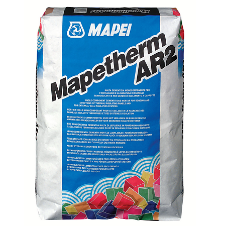 Adeziv si masa de spaclu polistiren/vata minerala Mapei Mapetherm AR2, interior/exterior, 25 kg