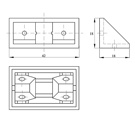 Coltar pentru mobilier, plastic, negru