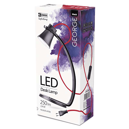 Lampa LED George, 2.4 W, negru