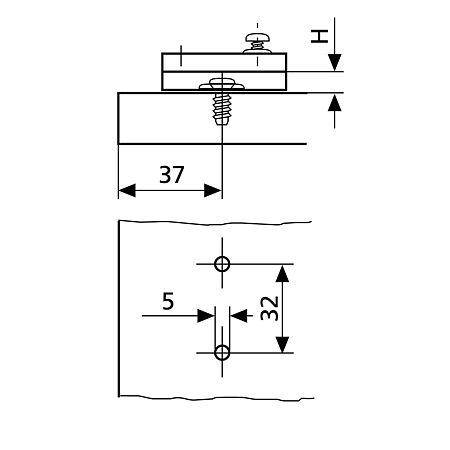 Placuta balama FGV, ingropata, metal, H=2
