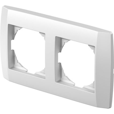 Rama decorativa dubla TEM, Logiq, 2 module, plastic, polar white Rama decorativa dubla TEM, Logiq, 2 module, plastic, polar white