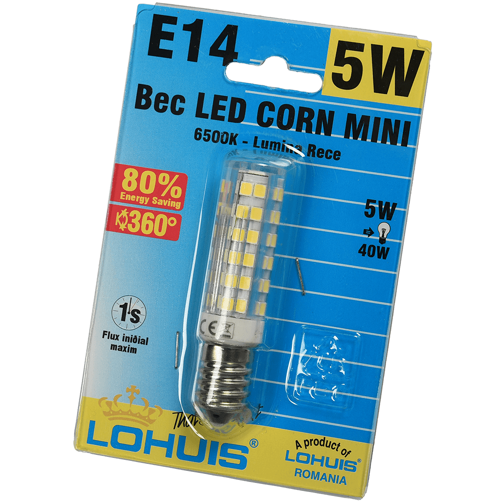 Bec Led Corn Mini E14 5W Lohuis Lumina Rece