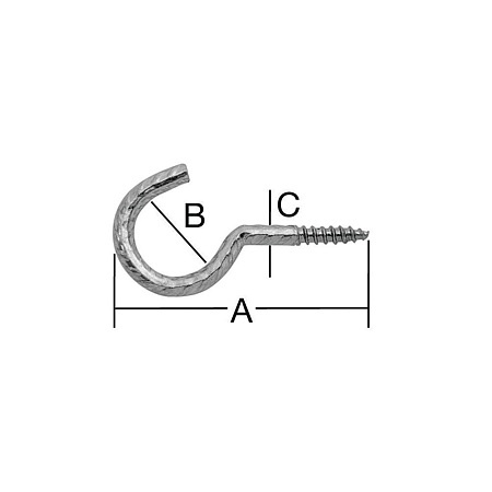Carlig filetat din fier forjat, 60 x 18 x 5,2 mm