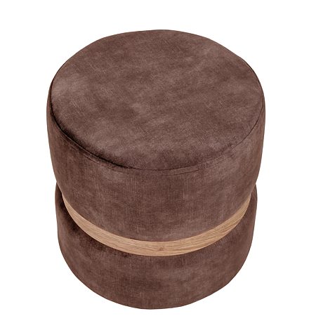 Taburet Ring, inel auriu, stofa maro P05, rotund, 38 x 38 x 40 cm
