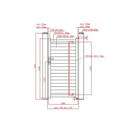Poarta pietonala metalica Deluxe, tip jaluzea, aluminiu, gri antracit RAL 7016, 900 x 1800 mm