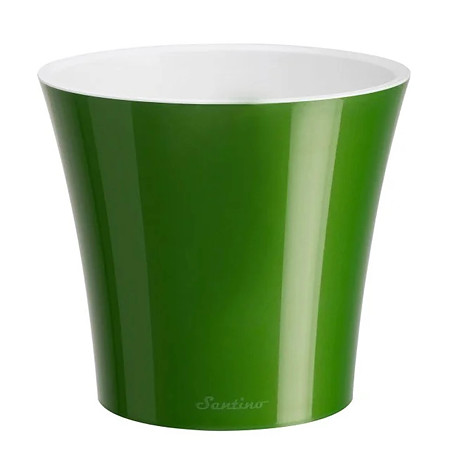 Ghiveci Santino Arte, plastic, verde, 1.2 l, diametru 13 cm, 12 cm