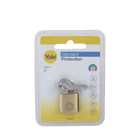 Lacat din alama Yale Standard Protection, 20mm, 3 chei
