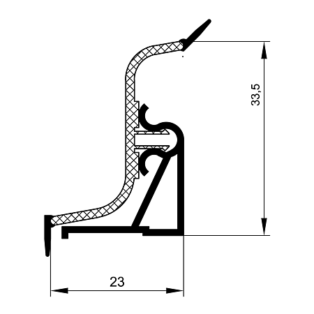 Profil inaltator LB40, pentru blat de bucatarie, aluminiu satinat, 3 m