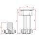 Picior flansa pentru plinta D30, PVC, negru, 10 - 15 cm