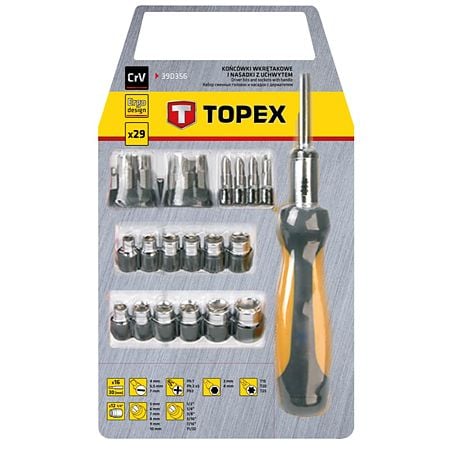 Maner suport cu 29 accesorii Topex