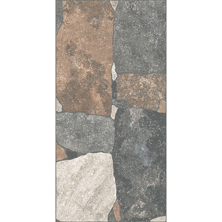 Gresie portelanata interior-exterior Kai Roccia, multicolor, aspect de piatra, finisaj mat, 60 x 30 cm