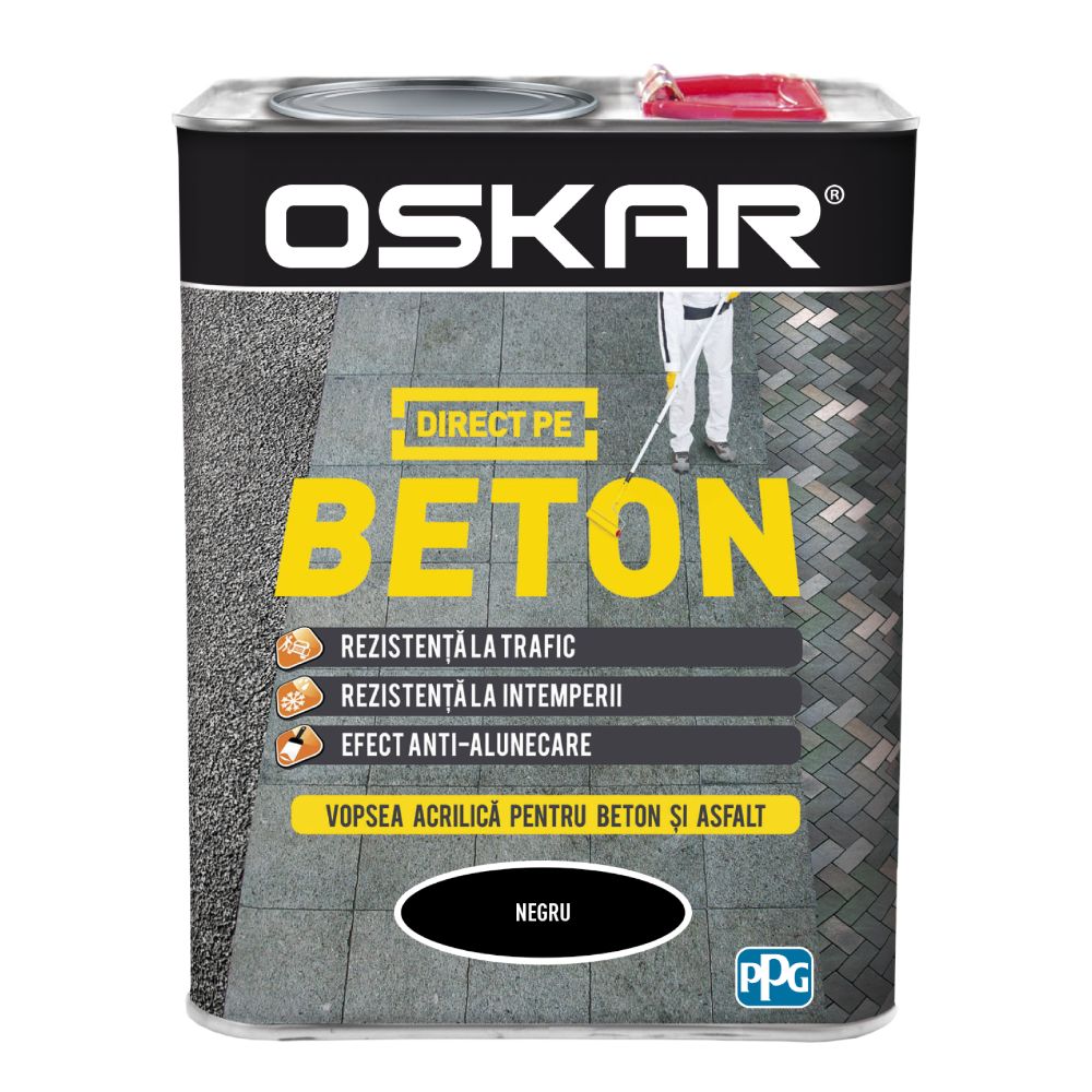 Email Oskar Direct pe beton, negru, interior/exterior, 2,5 L