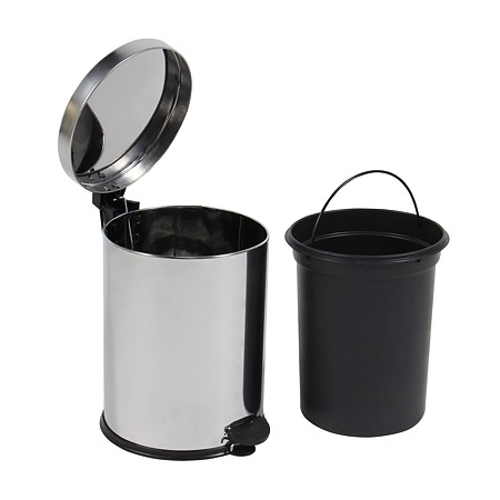 Cos de gunoi cu pedala Doruq, inox, argintiu, 3L
