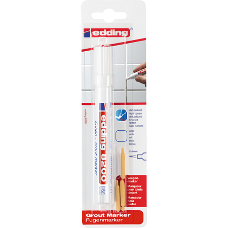 Marker pentru rosturi Edding 8200, varf rotund, 2–4 mm, alb