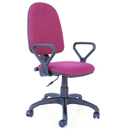 Scaun ergonomic Confort LX, cu brate, inaltime si spatar reglabil, stofa A32, visiniu