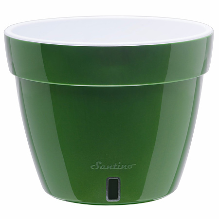 Ghiveci Santino Asti, plastic, verde, 9 l, diametru 27 cm, 21 cm