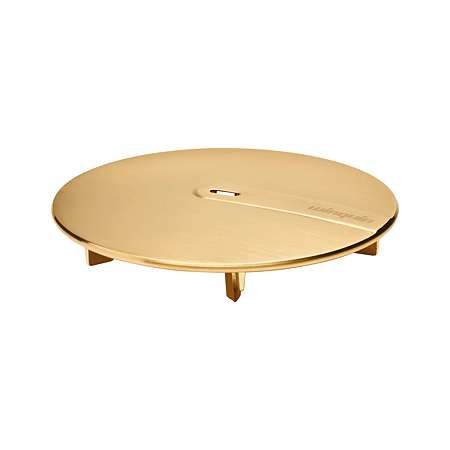 Capac tip DOM pentru sifon Wirquin SLIMPlus, din metal, auriu periat, Ø118 mm